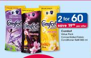 Comfort Value Pack Concentrated Fabric Conditioner Refill-2 x 800ml