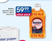 Savlon Antiseptic Liquid 500ml + 500ml Value Pack-Per Offer