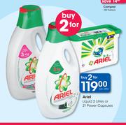Ariel Liquid-2 x 2Ltr Or 21 Power Capsules-Per Offer
