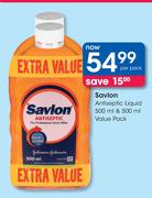 Savlon Antiseptic Liquid-500ml & 500ml Value Pack-Per Pack
