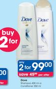 Dove Shampoo 400ml Or Conditioner 350ml-For Any 2
