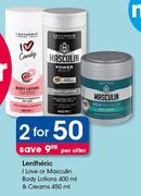 Lentheric I Love Or Masculin Body Lotions 400ml & Creams 450ml-For 2