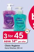 Clicks Hygiene Hand Washes-3 x 250ml