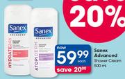 Sanex Advanced Shower Cream-500ml Each