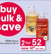 Clicks Beauty Hand Washes-2 x 500ml