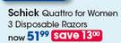 Schick Quattro For Women 3 Disposable Razors-Each