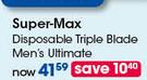 Super-Max Disposable Triple Blade Men's Ultimate-Per Pack
