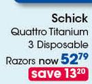 Schick Quattro Titanium 3 Disposable Razors-Each