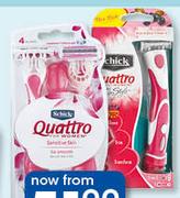 Schick Quattro For Women 3 Disposable Razors-Each