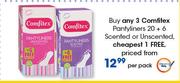 Comfitex Pantyliners 20 + 6 Scented Or Unscented-Per Pack