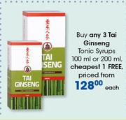 Tai Ginseng Tonic Syrups-100ml Or 200ml Each