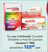 Activovite Complete 30 Tablets Or Pro 4 30 Capsules-Each