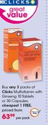 Clicks Multivitamin With Ginseng 10 Tablets Or 30 Capsules-Per Pack