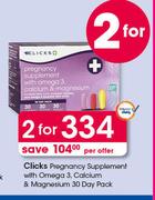Clicks Pregnancy Supplement With Omega 3, Calcium & Magnesium 30 Day Pack-For 2