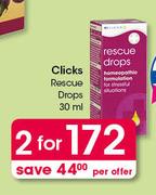 Clicks Rescue Drops-2 x 30ml