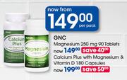 GNC Calcium Plus With Magnesium & Vitamin D Capsules-180's Per Pack