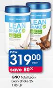 GNC Total Lean Shake 25-1.83LB Each