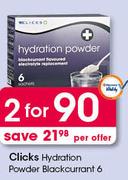 Clicks Hydration Powder Black Currant 6-For 2