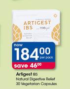 Artigest IBS Natural Digestive Relief 30 Vegetarian Capsules-Per Pack