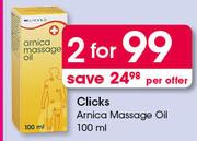 Clicks Arnica Massage Oil-2 x 100ml