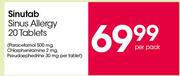 Sinutab Sinus Allergy 20 Tablets-Per pack