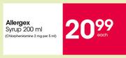 Allergex Syrup-200ml Each
