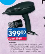 Revlon 2000 Watt Tempest Power Lonic Hair Dryer-Each