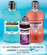 Listerine Products(Excl 750ml.)-Each