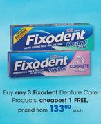Fixodent Denture Care Products-Each