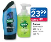 Radox Body Wash 250ml Or Hand Wash 300ml-Each