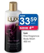 Lux Fine Fragrance Body Wash 400ml-Each