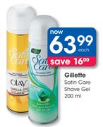 Gillette Satin Care Shave Gel-200ml Each