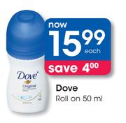 Dove Roll On-50ml-Each
