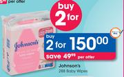 Johnson's Baby Wipes-2x288's Per Offer