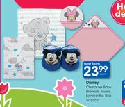 Disney Character Baby Blankets, Towels, Facecloths, Bibs Or Socks-Each