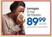 Levogex Levocetirizine-5mg 30 Tablets Per Pack