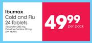 Ibumax Cold & Flu Ibuprofen 200mg, Pseudoephedrine 30mg/ Tablet-24 Tablet Per Pack