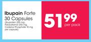 Ibupain Forte Ibuprofen 200mg, Paracetamol 250mg, Codeine Phosphate 10mg-30 Capsules Per Pack