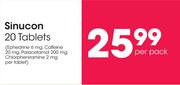 Sinucon 20 Tablets-Per Pack