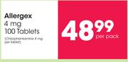Allergex 4 mg 100 Tablets-Per Pack