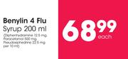 Benylin 4 Flu Syrup-200ml Each