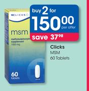Clicks MSM 60 Tablets-For 2