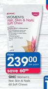 GNC Women's Hair, Skin & Nails 60 Soft Chews-Per Pack