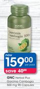 GNC Herbal Plus Garcinia Cambogia 500 mg 90 Capsules-Per Pack