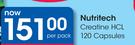 Nutritech Creatine HCL 120 Capsules-Per Pack