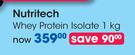 Nutritech Whey Protein Isolate-1Kg Per Pack