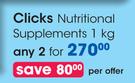 Clicks Nutritional Supplements-2 x 1Kg