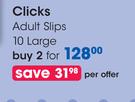  Clicks Adult Slips 10 Large-For 2