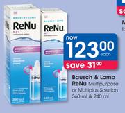 Bausch & Lomb ReNu Multipurpos Or Multiplus Solution-360ml & 240ml Each