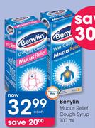Benylin Mucus Relief Cough Syrup-100ml Each